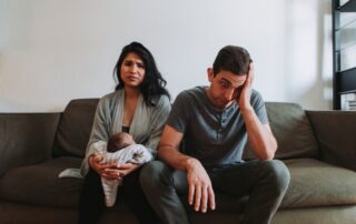 Portrait of a distressed family