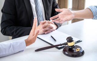 Unhappy divorce couple having conflict