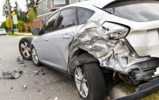 Car hit from behind with extensive damage