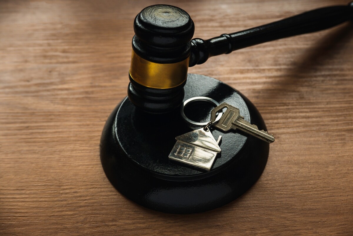 Concept of real estate auction legal system and property division after divorce Concept of real estate auction, legal system and property division after divorce.