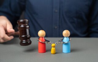 Court case for divorce and child custody. Family problems. Conflict resolution.